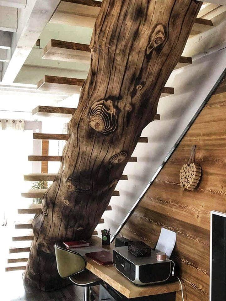 rustic interior stairs