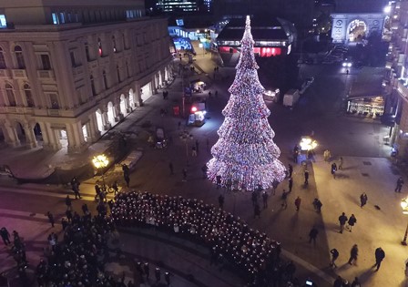 Christmas tree in the centre of Skopje