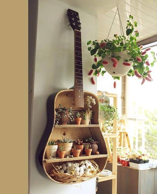 guitar vertical garden