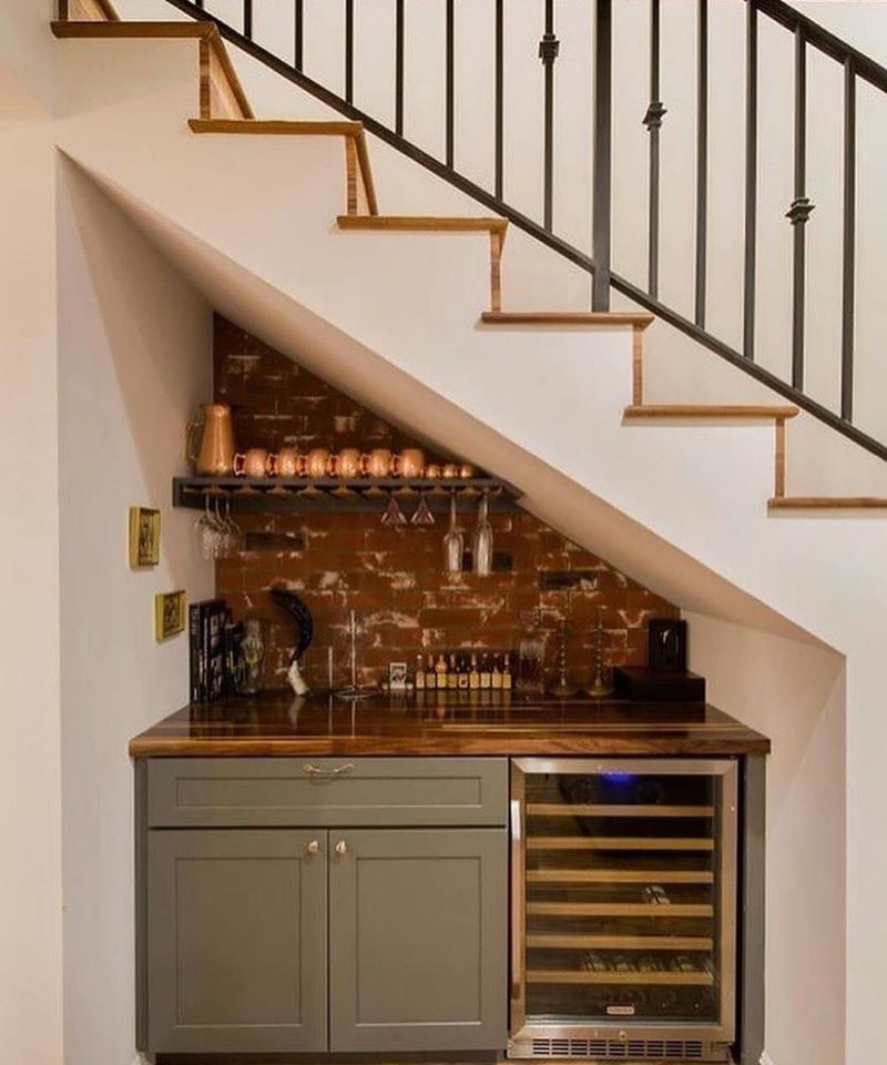 kitchen under the stairs