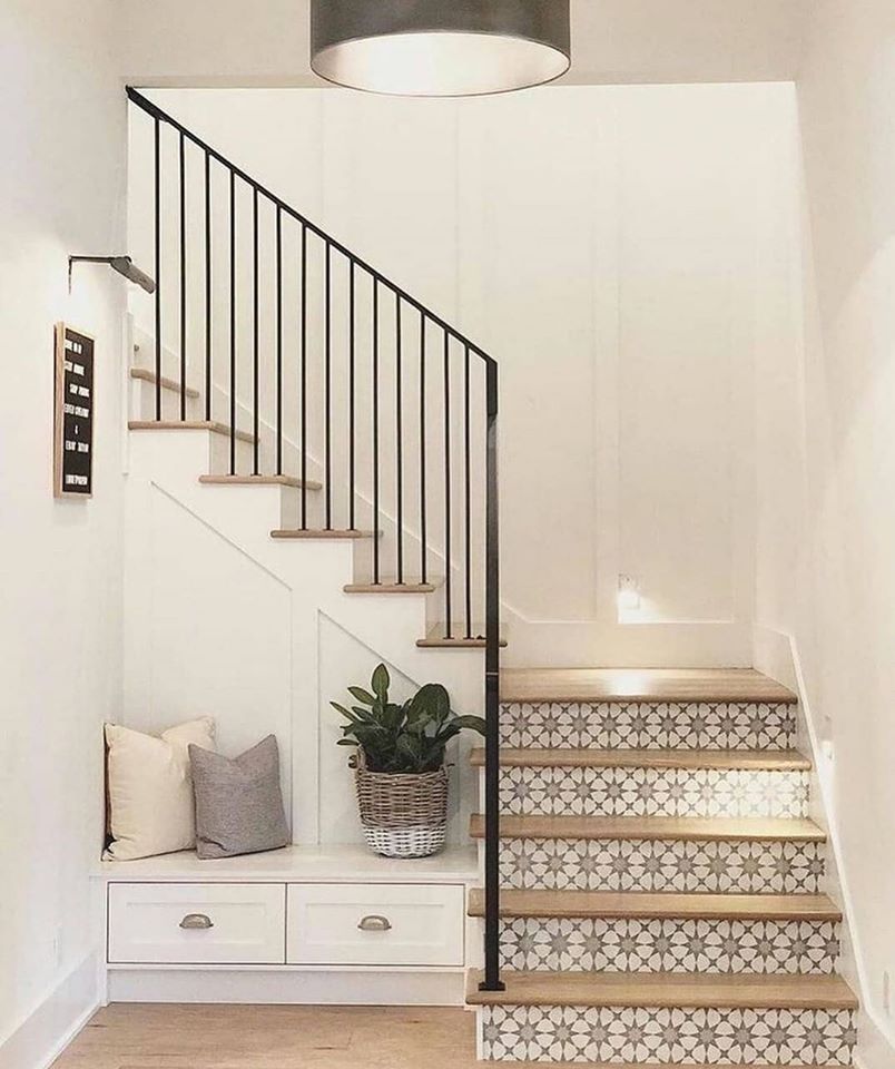 living room under the stairs